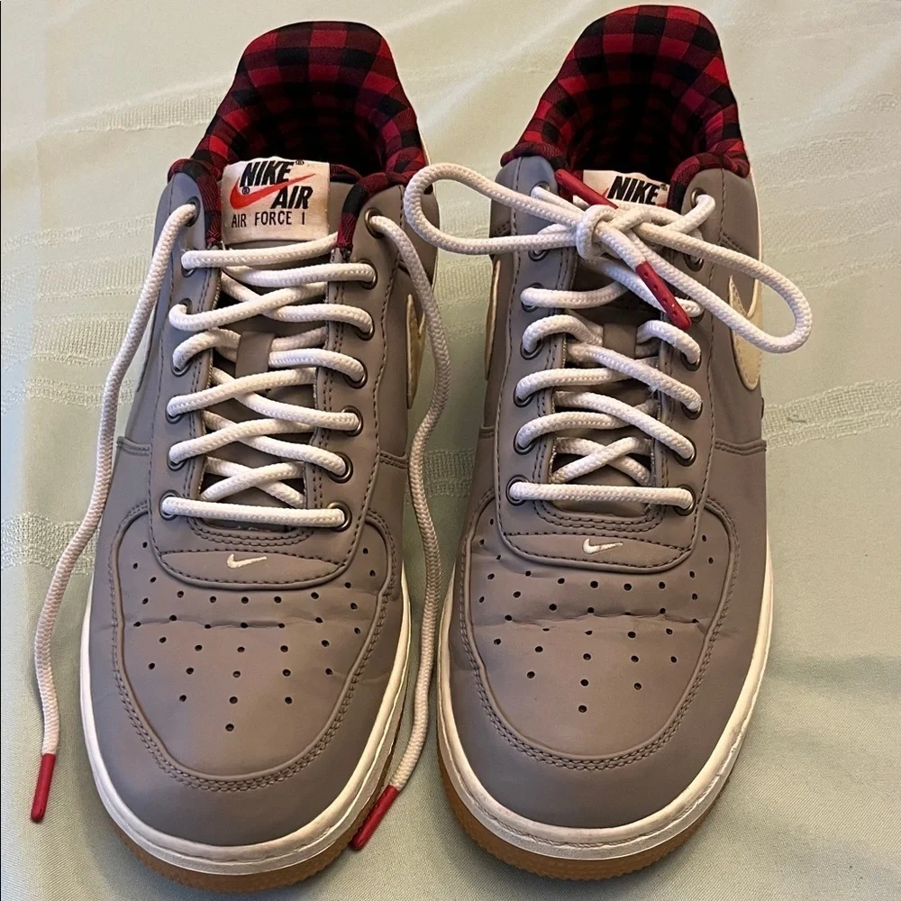 Nike Air Force 1 Gray and Red Sneakers size 8.5